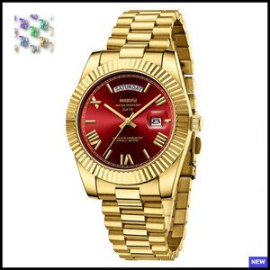 Stainless Steel Analog Quartz Watch Classic Business Dress Waterproof Day Date